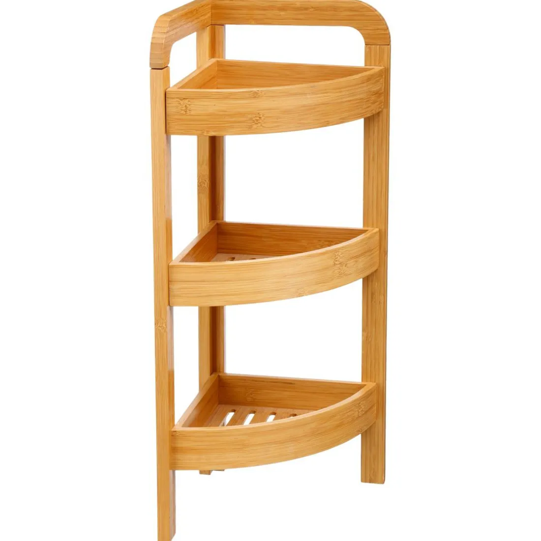 Étagère d'angle 3 niveaux 23 cm bambou