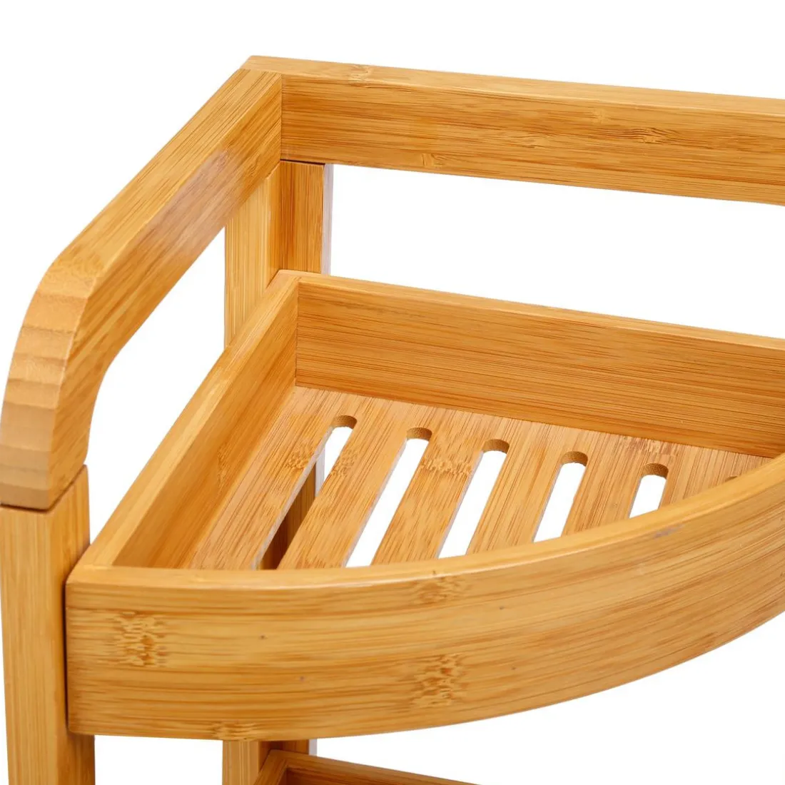 Étagère d'angle 3 niveaux 23 cm bambou
