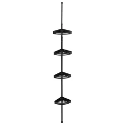Étagère de douche télescopique rectangle noir
