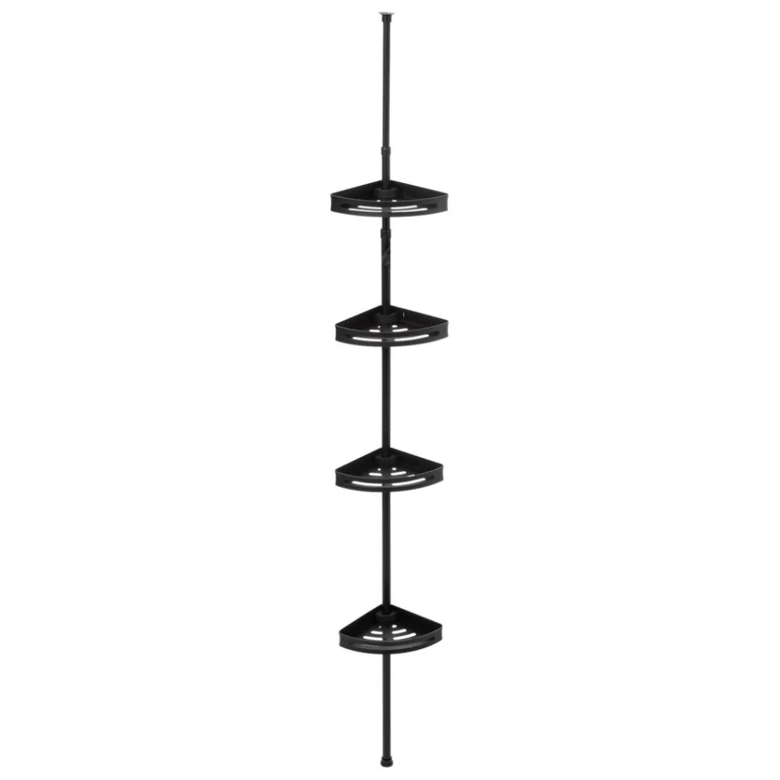 Étagère de douche télescopique rectangle noir