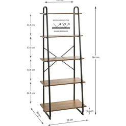 étagère de rangement en métal laqué noir