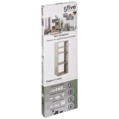 Étagère en Bois 2+2 Cases Mixe Gris