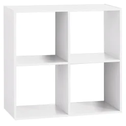 Étagère en Bois 4 Cases Mixe Blanc