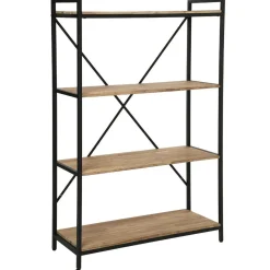 Étagère En Métal noir et bois
