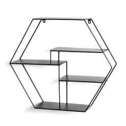étagère murale design en tube d'acier laqué noir