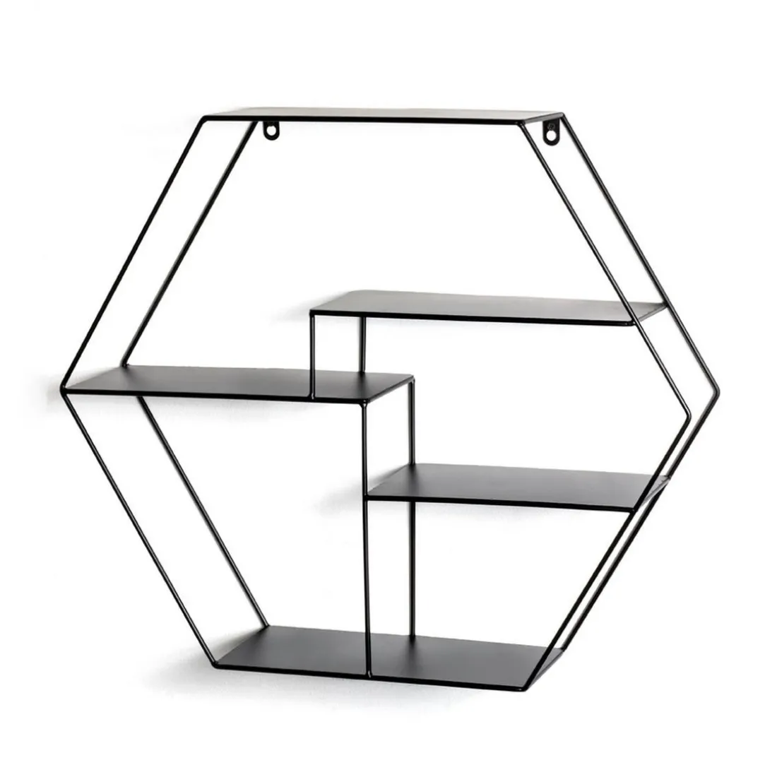 étagère murale design en tube d'acier laqué noir