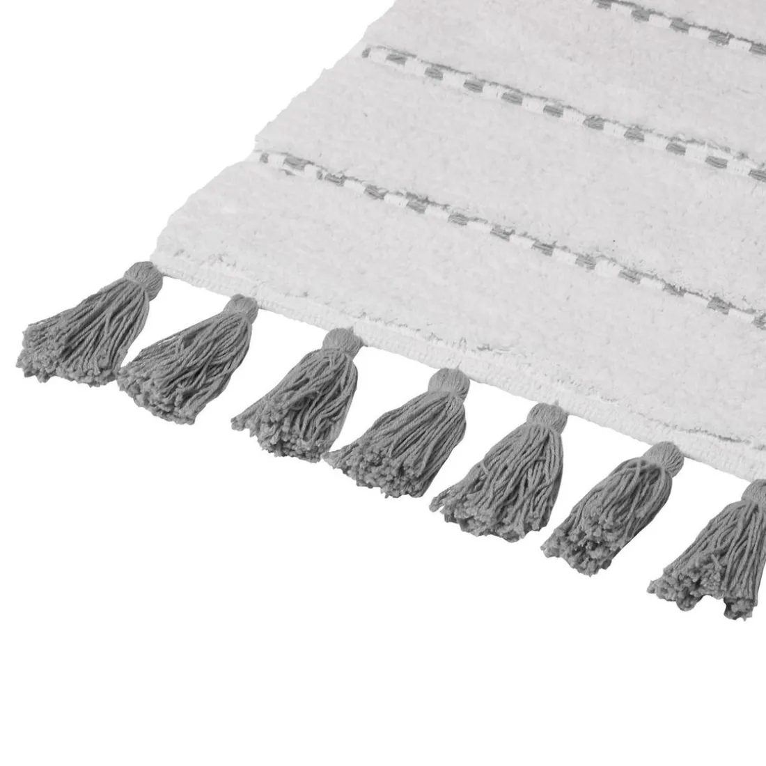 Tapis Coton Pom-pom Gris 50 x 75
