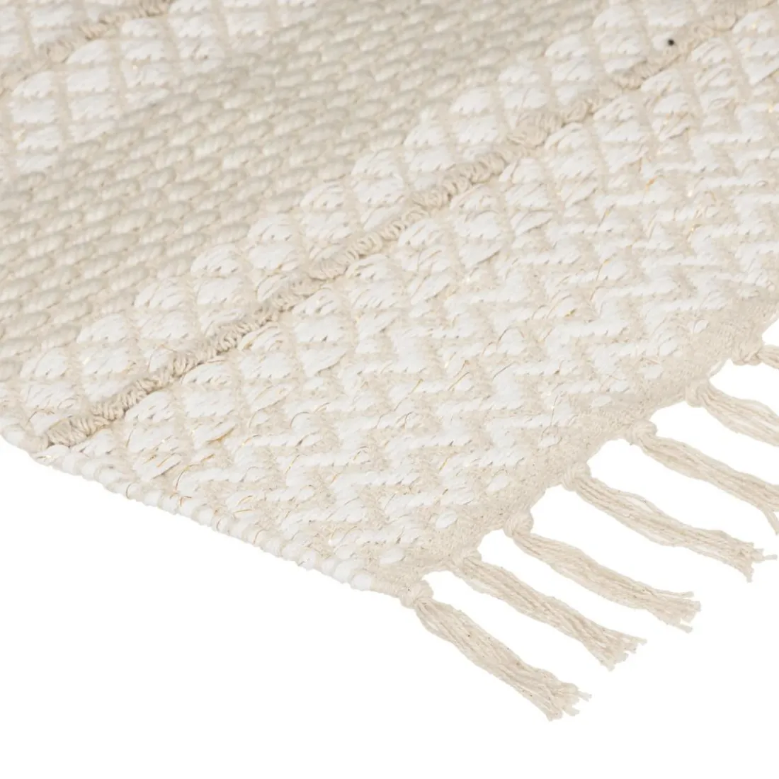 Tapis Coton Sable motifs petit losange Cuivre 60 x 90 Box