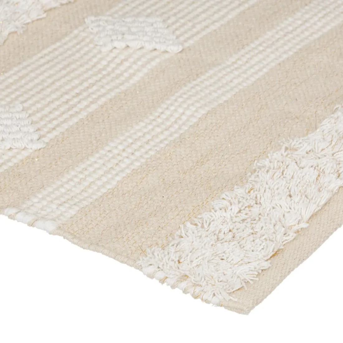 Tapis Coton Sable motifs petit losange Cuivre 60 x 90 Box