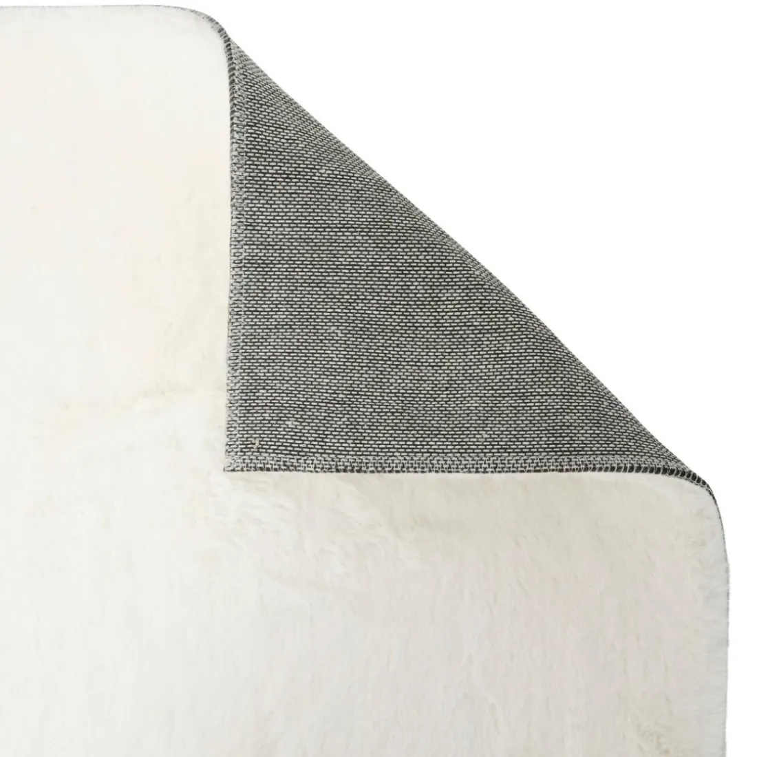 Tapis Couka fausse fourrure blanc