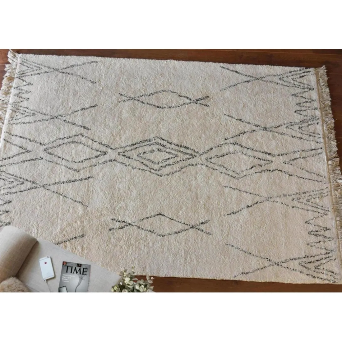 Tapis Crimble Ivoire charbon
