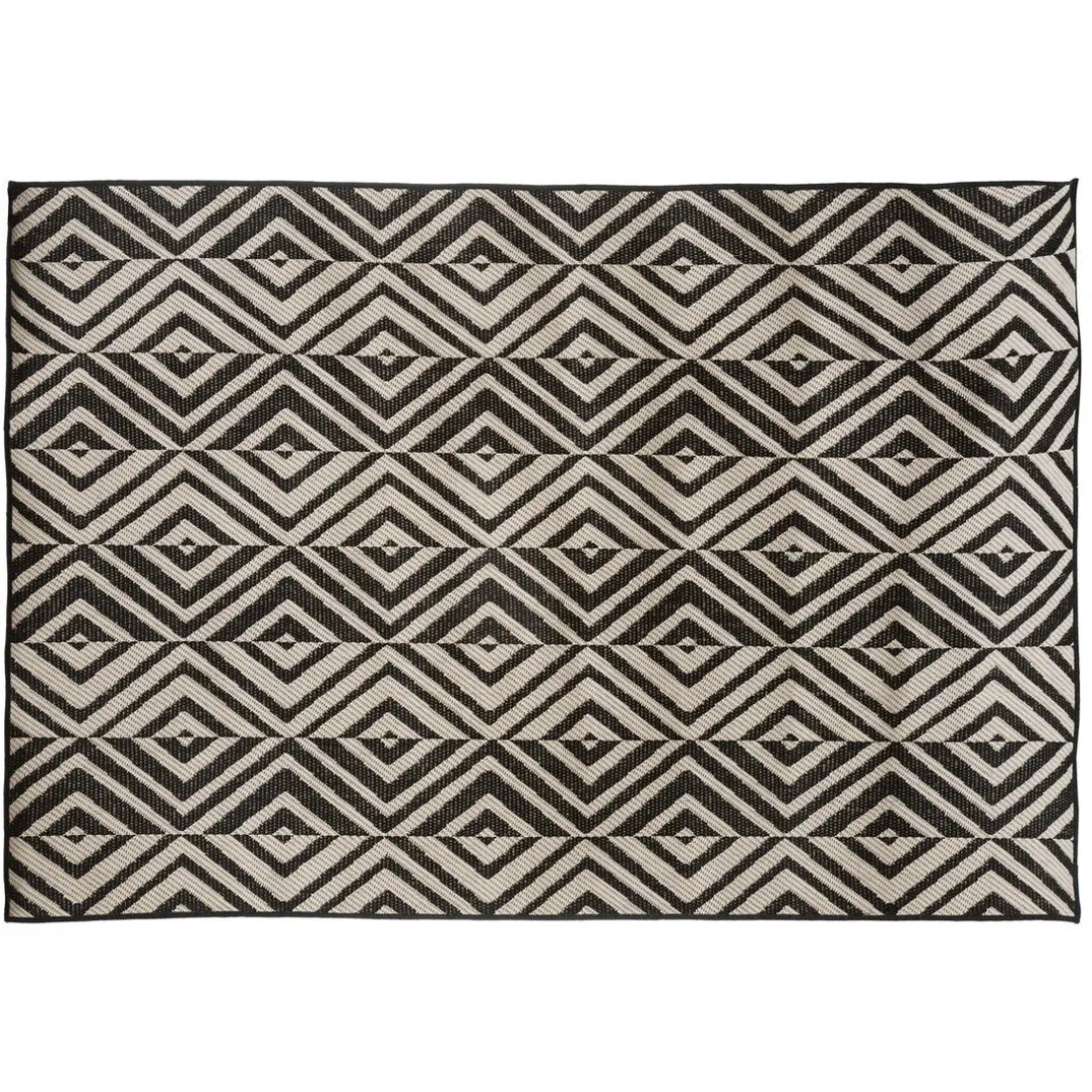 Tapis d'extérieur et intérieur noir et blanc