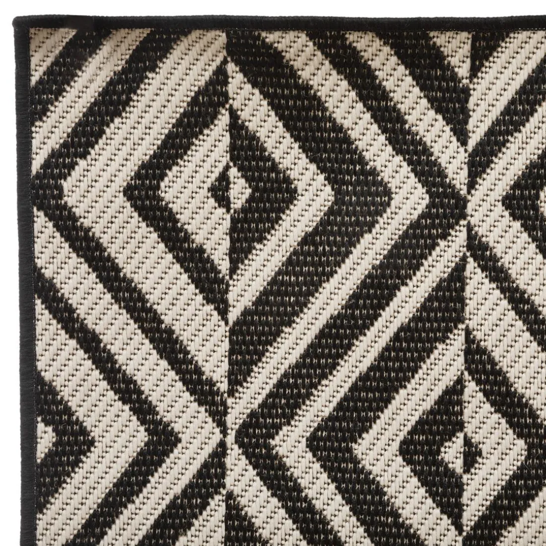 Tapis d'extérieur et intérieur noir et blanc