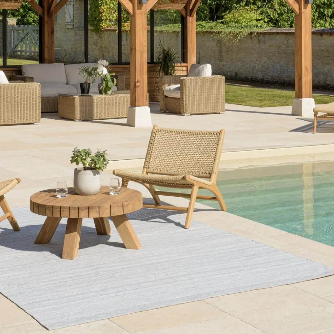 Tapis d’extérieur gris chiné QUENTIN