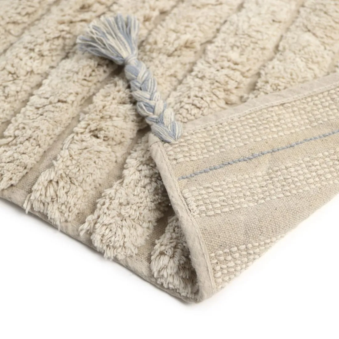 TAPIS EN COTON BLEU