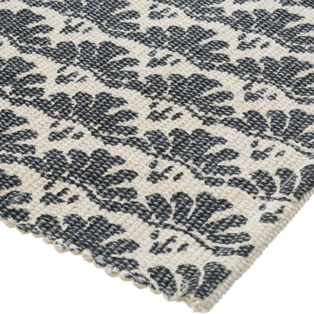 Tapis en Coton Imprimé Box Gris modèle A