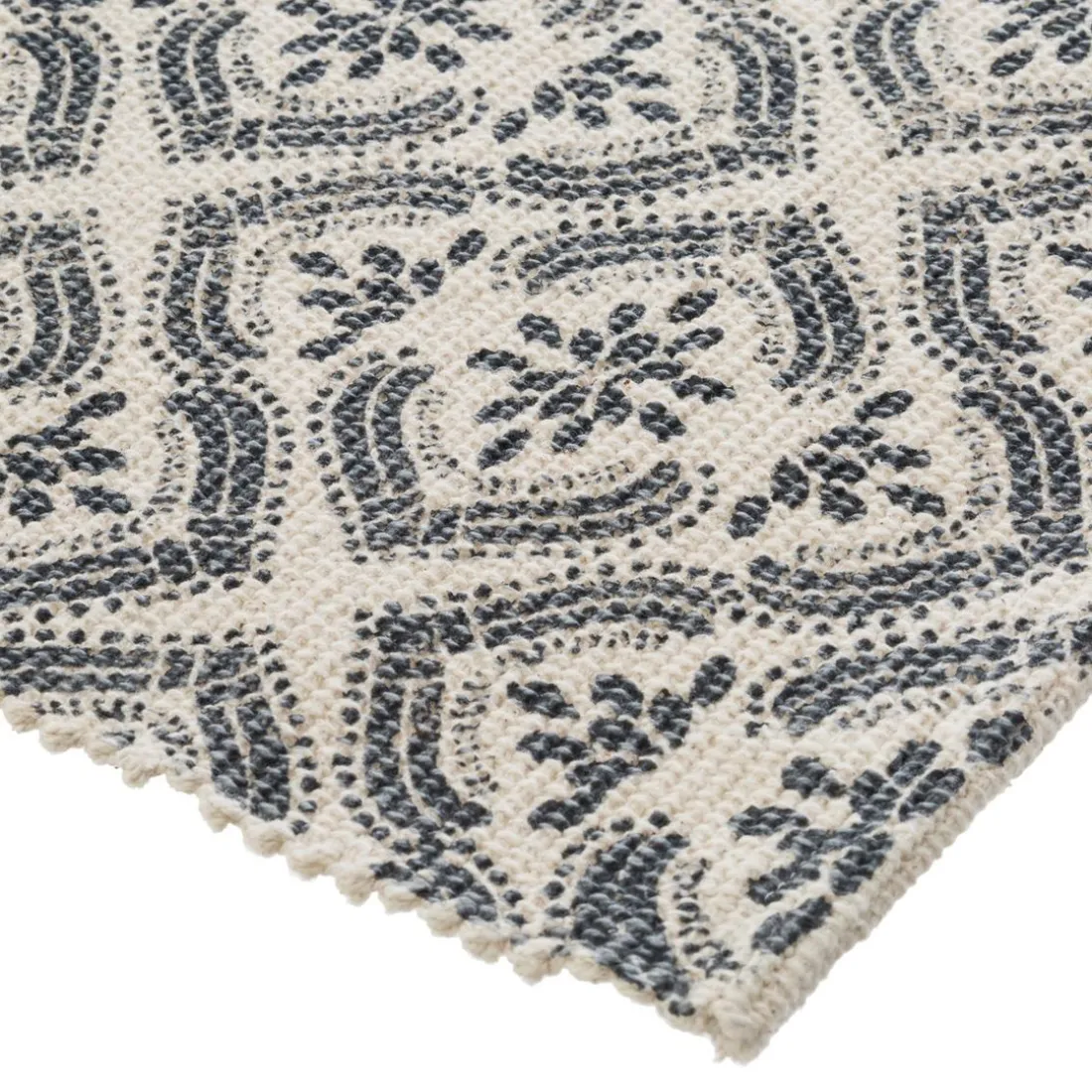 Tapis en Coton Imprimé Box Gris modèle A