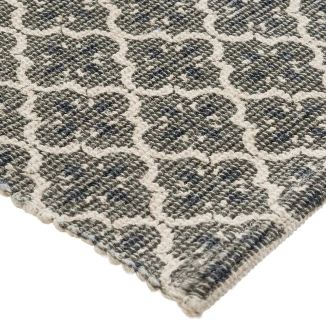 Tapis en Coton Imprimé Box Gris modèle A