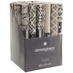 Tapis en Coton Imprimé Box Gris modèle D