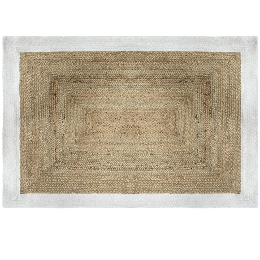 Tapis en Jute à Bord Blanc
