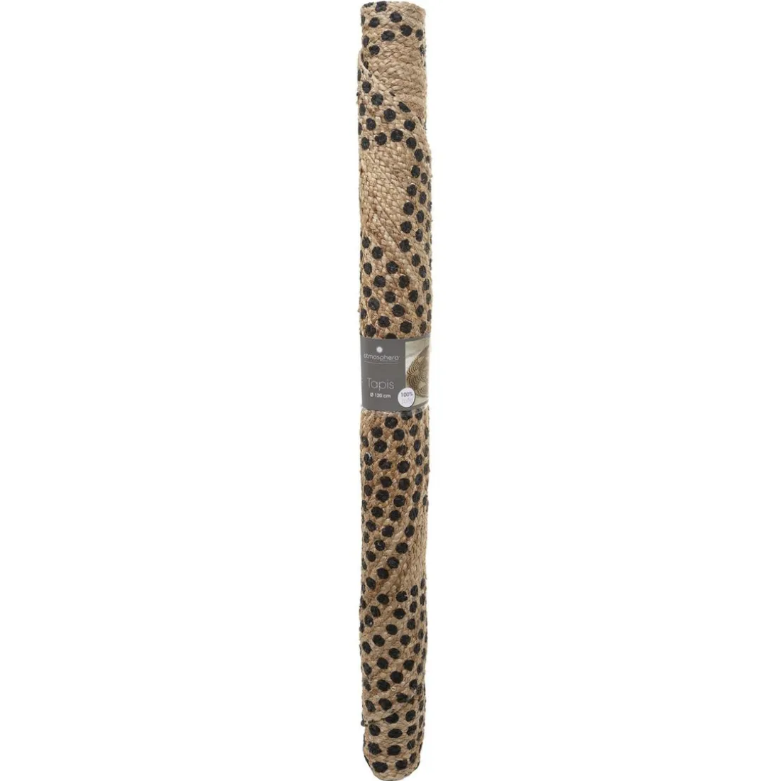 Tapis en Jute Rond Imprimé pois Living