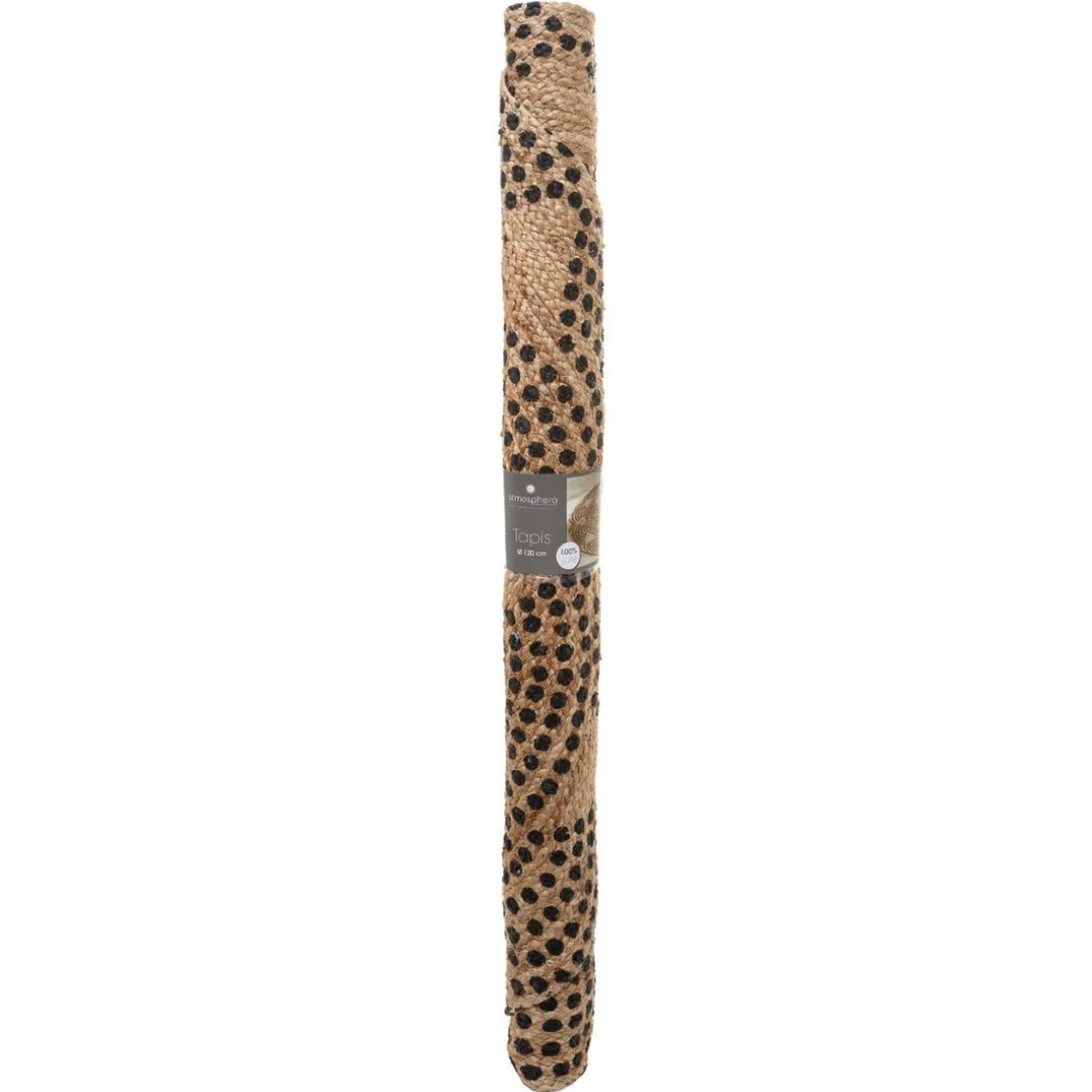 Tapis en Jute Rond Imprimé pois Living