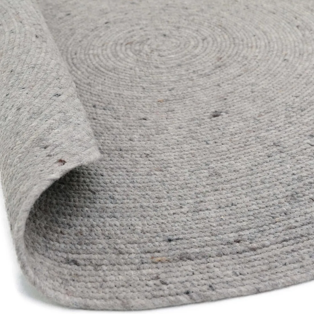 TAPIS EN LAINE GRIS L
