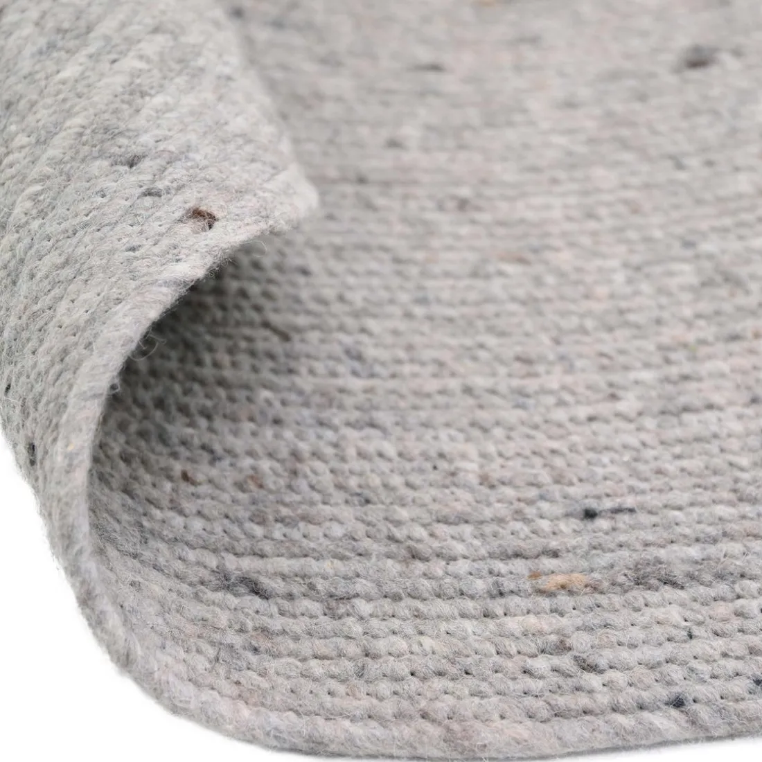TAPIS EN LAINE GRIS L