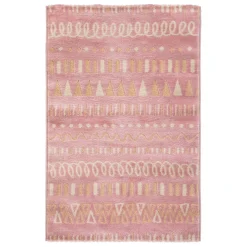 Tapis enfant girly en jute rose