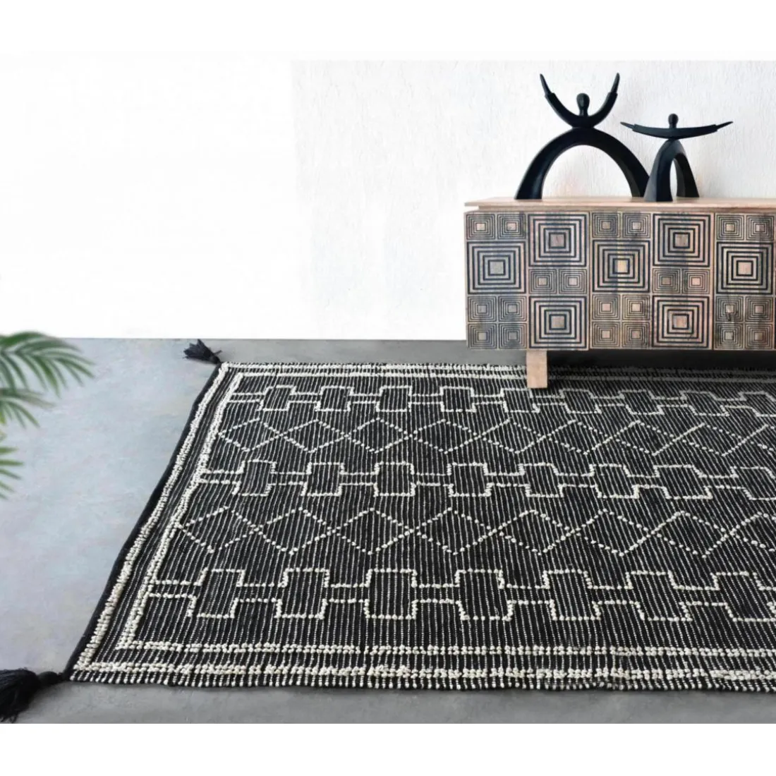 Tapis Gimie Charbon/ivoire 120 x 180