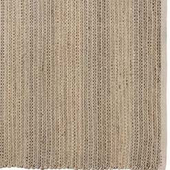 Tapis rectangulaire en jute et coton couleur sable/ivoire/noir QUENTIN