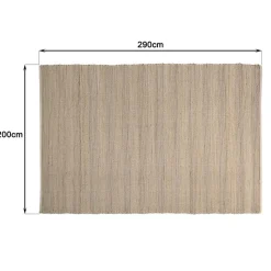Tapis rectangulaire en jute et coton couleur sable/ivoire/noir QUENTIN