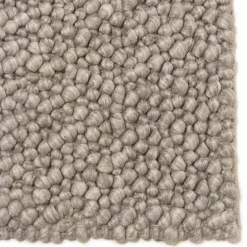 Tapis rectangulaire en laine bouclée taupe QUENTIN