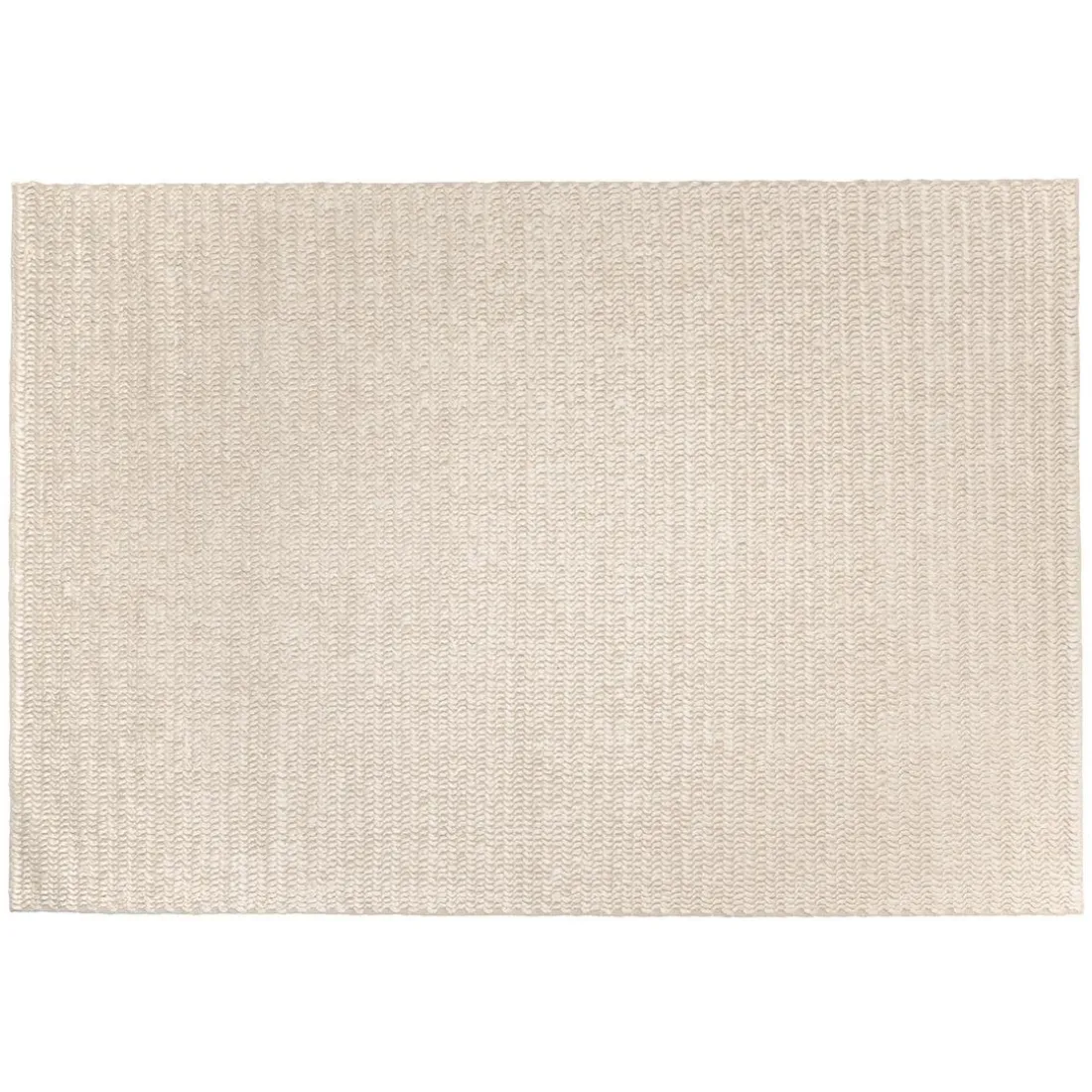 Tapis rectangulaire en laine tissée couleur beige QUENTIN
