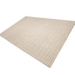 Tapis rectangulaire en laine tissée couleur beige QUENTIN