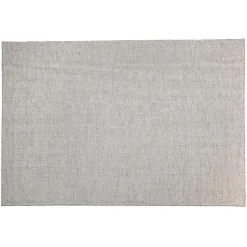 Tapis rectangulaire en laine tissée couleur blanc/gris chiné QUENTIN