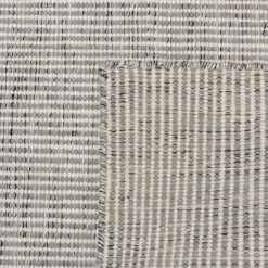 Tapis rectangulaire en laine tissée couleur blanc/gris chiné QUENTIN