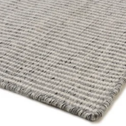 Tapis rectangulaire en laine tissée couleur blanc/gris chiné QUENTIN