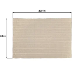 Tapis rectangulaire 200x290cm en coton recyclé couleur ivoire SACHA