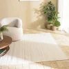Tapis rectangulaire 160x230cm laine texturée nuances de beige SACHA