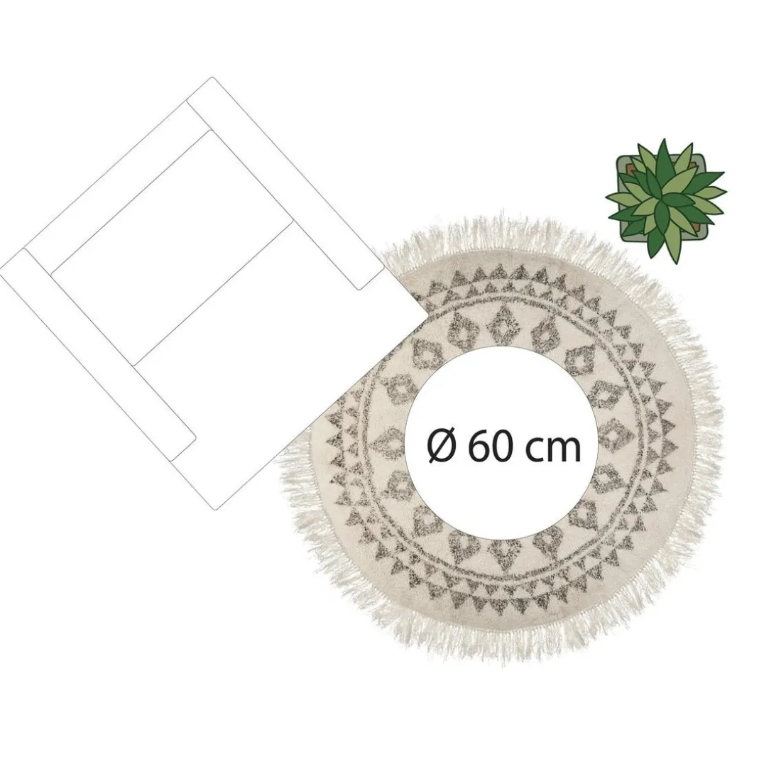 Tapis rond etnik D120
