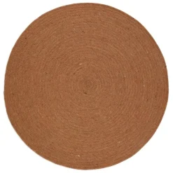 Tapis rond laine feutrée NEETHU marron taille M