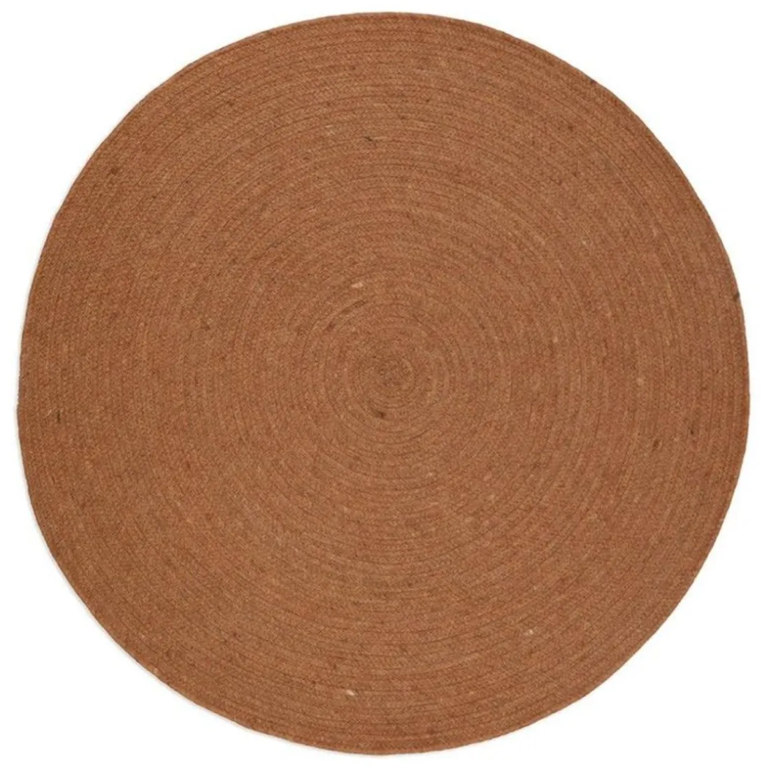 Tapis rond laine feutrée NEETHU marron taille M