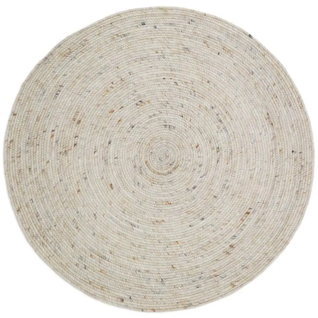 Tapis rond laine feutrée NEETHU avoine taille L