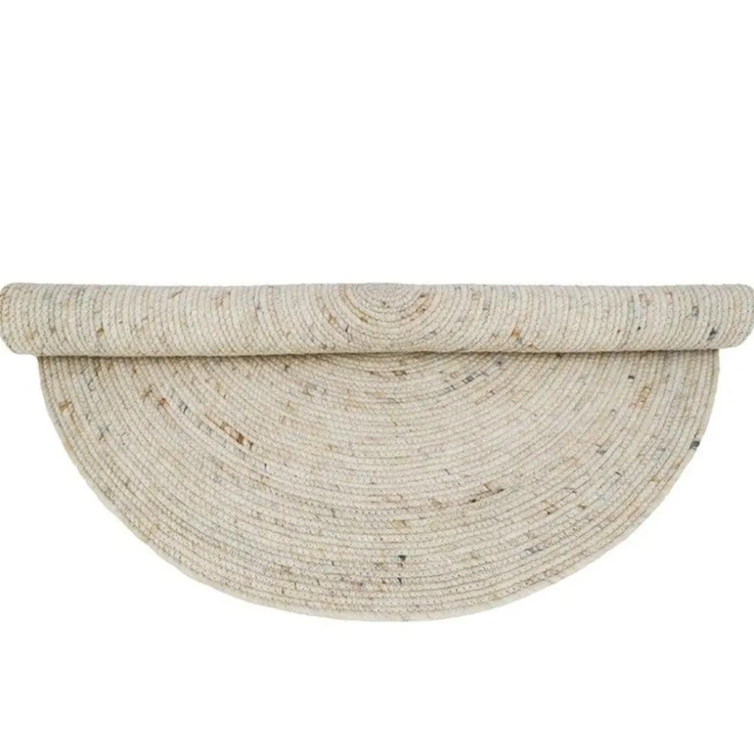 Tapis rond laine feutrée NEETHU avoine taille L