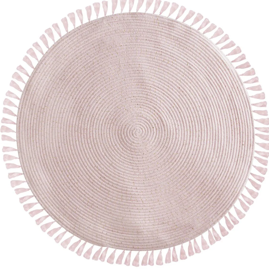 Tapis rose lurex à franges D.90