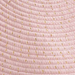Tapis rose lurex à franges D.90