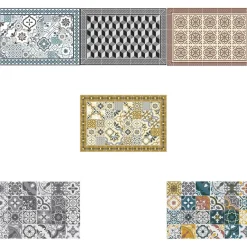 Tapis Vinyle Mosaïque noir Boîte 50x75
