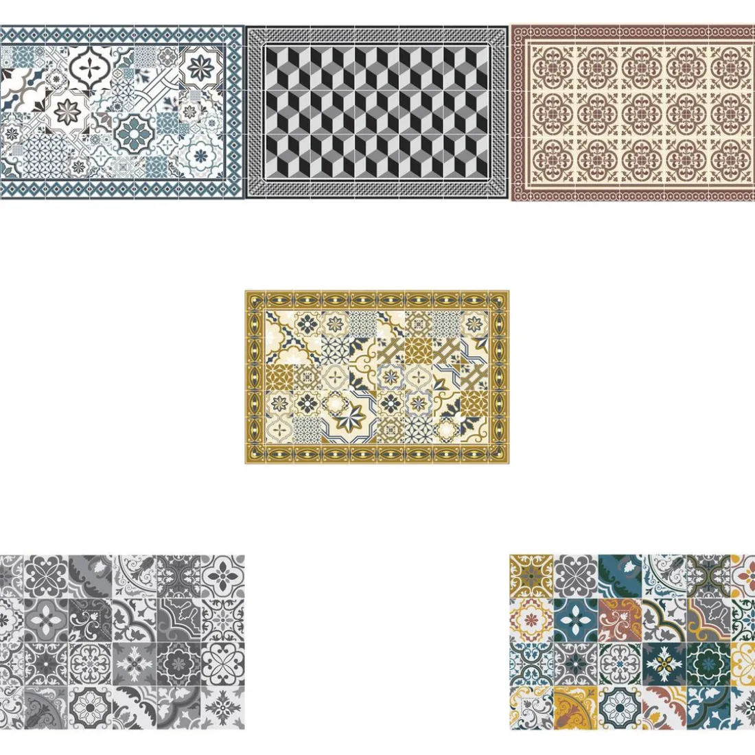 Tapis Vinyle Mosaïque noir Boîte 50x75
