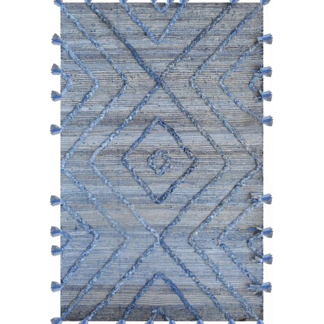 Tapis Worgan denim Bleu/ivoire 120 x 180